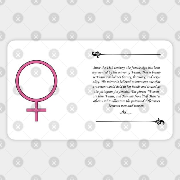 Symbol of Venus Female Sign with Explanation Magnet by Symbolsandsigns